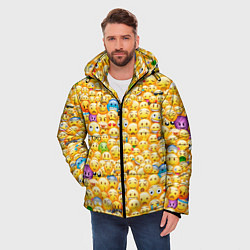 Куртка зимняя мужская Смайлики Emoji, цвет: 3D-красный — фото 2