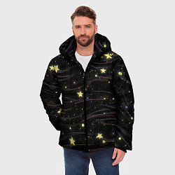 Куртка зимняя мужская Звезды, цвет: 3D-черный — фото 2
