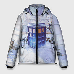 Куртка зимняя мужская ТАРДИС В СНЕГУ, цвет: 3D-черный
