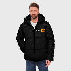 Куртка зимняя мужская PORNHUB, цвет: 3D-черный — фото 2