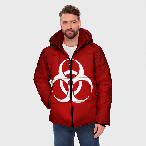 Мужская зимняя куртка Plague Inc / 3D-Красный – фото 3