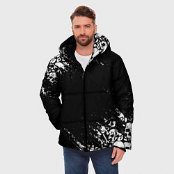 Куртка зимняя мужская БЕЛЫЕ ЧЕРЕПА, цвет: 3D-черный — фото 2