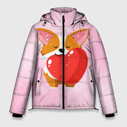 Куртка зимняя мужская Милый корги, цвет: 3D-красный