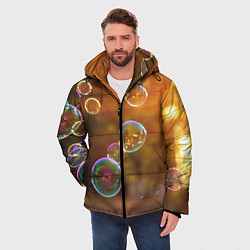 Куртка зимняя мужская Мыльные пузыри, цвет: 3D-черный — фото 2