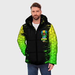 Куртка зимняя мужская Бравл Старс Леон, цвет: 3D-черный — фото 2