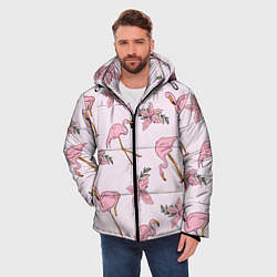 Куртка зимняя мужская Розовый фламинго, цвет: 3D-светло-серый — фото 2