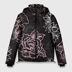 Куртка зимняя мужская Цветочный узор, цвет: 3D-красный