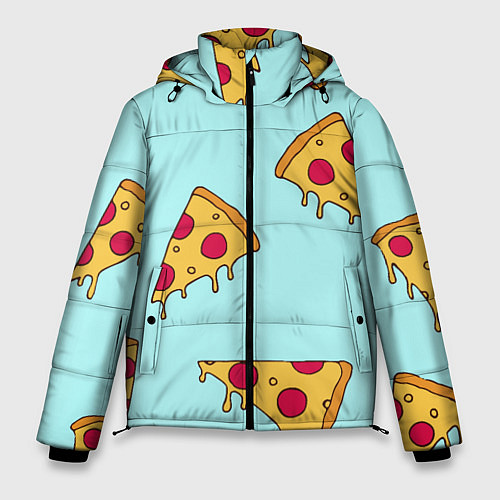 Мужская зимняя куртка Ароматная пицца / 3D-Светло-серый – фото 1