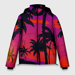 Куртка зимняя мужская Тропический пляж, цвет: 3D-черный