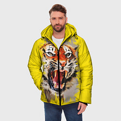 Куртка зимняя мужская Оскал тигра, цвет: 3D-черный — фото 2