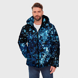 Куртка зимняя мужская Абстракция жидкость, цвет: 3D-черный — фото 2