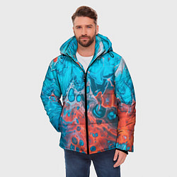 Куртка зимняя мужская Цветные разводы, цвет: 3D-черный — фото 2