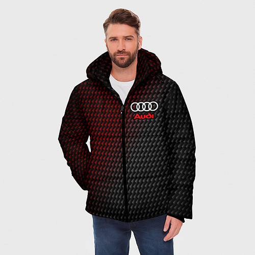 Мужская зимняя куртка AUDI АУДИ / 3D-Красный – фото 3