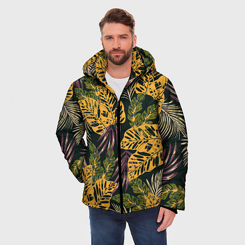 Мужская зимняя куртка Тропический лес / 3D-Красный – фото 3