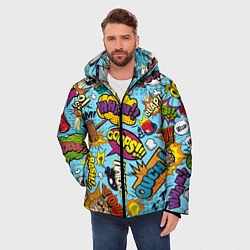 Куртка зимняя мужская Pop art comics, цвет: 3D-светло-серый — фото 2