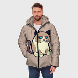 Куртка зимняя мужская Великий Grumpy Cat, цвет: 3D-черный — фото 2