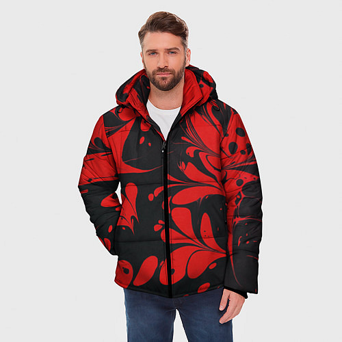 Мужская зимняя куртка Красный Мрамор / 3D-Красный – фото 3