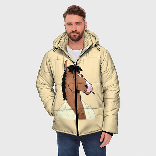 Мужская зимняя куртка Конь БоДжек / 3D-Светло-серый – фото 3