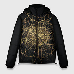 Куртка зимняя мужская Ночная карта Парижа, цвет: 3D-черный