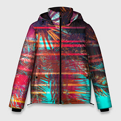 Куртка зимняя мужская Palm glitch art, цвет: 3D-черный