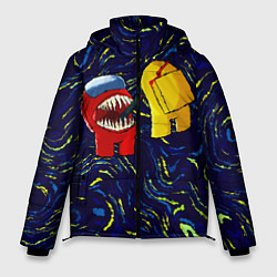 Куртка зимняя мужская Among Us Van Gogh Style, цвет: 3D-черный
