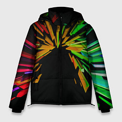 Куртка зимняя мужская Осколки кристалла, цвет: 3D-черный