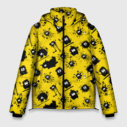 Куртка зимняя мужская COVID-19 паттерн, цвет: 3D-черный