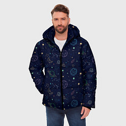 Куртка зимняя мужская Далекий космос, цвет: 3D-светло-серый — фото 2