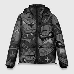 Куртка зимняя мужская CRAZY ANIMALS, цвет: 3D-черный