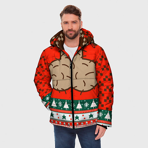 Мужская зимняя куртка НОВЫЙ ГОД LITTLE BIG / 3D-Красный – фото 3