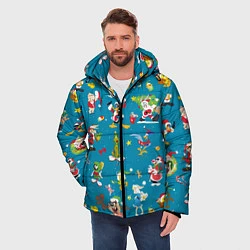 Куртка зимняя мужская Looney Tunes Christmas, цвет: 3D-светло-серый — фото 2