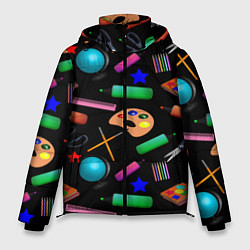 Куртка зимняя мужская Снова в школу, цвет: 3D-черный