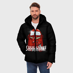 Куртка зимняя мужская AMONG US SHHHHHH!, цвет: 3D-черный — фото 2