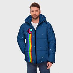 Куртка зимняя мужская AMONG US - NYAN CREWMATE, цвет: 3D-черный — фото 2