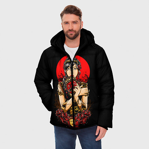 Мужская зимняя куртка ДЕВУШКА В МАСКЕ / 3D-Красный – фото 3