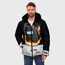 Куртка зимняя мужская Among Us fire, цвет: 3D-черный — фото 2