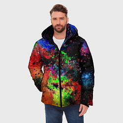 Куртка зимняя мужская Краски, цвет: 3D-черный — фото 2
