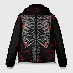 Куртка зимняя мужская Цифровой киберскелет, цвет: 3D-красный