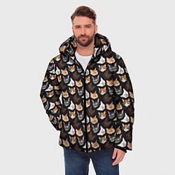 Куртка зимняя мужская Много котов, цвет: 3D-светло-серый — фото 2