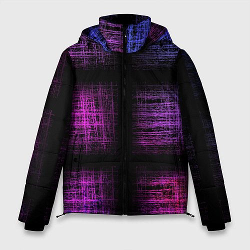 Мужская зимняя куртка Неоновая абстракция / 3D-Светло-серый – фото 1