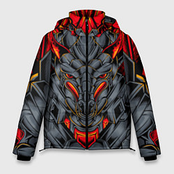 Куртка зимняя мужская Механический дракон, цвет: 3D-черный