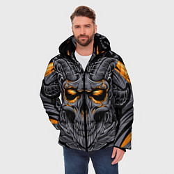 Куртка зимняя мужская Череп дьявола, цвет: 3D-черный — фото 2
