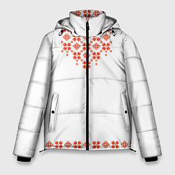 Куртка зимняя мужская Белорусская вышиванка, цвет: 3D-черный
