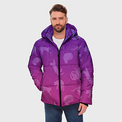 Куртка зимняя мужская Котятки, цвет: 3D-черный — фото 2