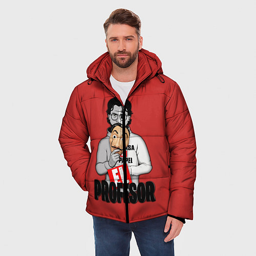 Мужская зимняя куртка La Casa de Papel / 3D-Красный – фото 3