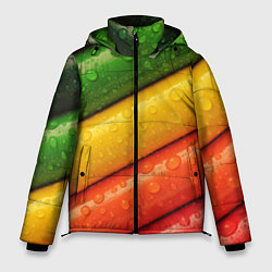 Куртка зимняя мужская Цветные линии, цвет: 3D-черный