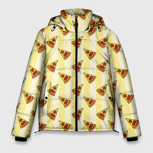 Мужская зимняя куртка Кусочки Пиццы / 3D-Светло-серый – фото 1