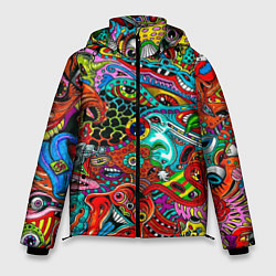 Куртка зимняя мужская Яркая абстракция bright abstraction, цвет: 3D-черный