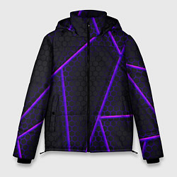 Куртка зимняя мужская СОТЫ НЕОНОВЫЕ - ГЕОМЕТРИЯ, цвет: 3D-светло-серый