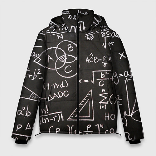 Мужская зимняя куртка Математические уравнения / 3D-Светло-серый – фото 1
